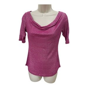 ⭐️ THE LIMITED TOP - SHIMMER PINK COWL SCOOPED NECK  BLOUSE - SIZE XS 👚⭐️